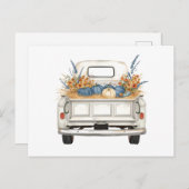 Weißer LKW mit Blue Pumpkins Postkarte (Vorne/Hinten)