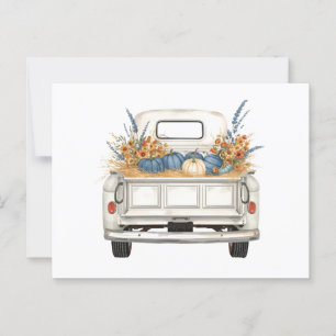 Weißer LKW mit Blue Pumpkins Postkarte