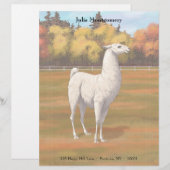 Weißer Llama im Herbst Briefbogen (Vorne/Hinten)