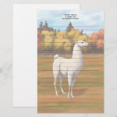 Weißer Llama im Herbst Briefpapier (Vorne/Hinten)