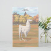 Weißer Llama im Herbst Briefpapier (Stehend Vorderseite)