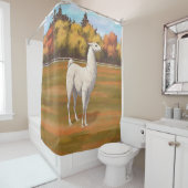 Weißer Llama im Herbst Duschvorhang (Beispiel)