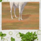 Weißer Llama im Herbst Geschirrtuch (Gefaltet)