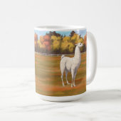 Weißer Llama im Herbst Kaffeetasse (VorderseiteRechts)