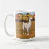 Weißer Llama im Herbst Kaffeetasse (Links)