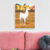 Weißer Llama im Herbst Leinwanddruck (Insitu (Wohnzimmer))