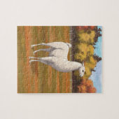Weißer Llama im Herbst Puzzle (Horizontal)