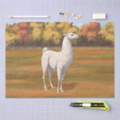 Weißer Llama im Herbst Seidenpapier (Handwerk)