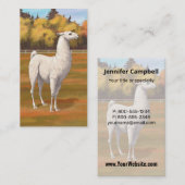 Weißer Llama im Herbst Visitenkarte (Vorne/Hinten)