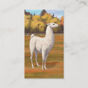 Weißer Llama im Herbst Visitenkarte