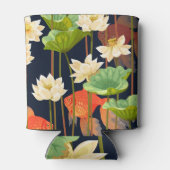 Weißer Lotus, Fisch: nahtloses Muster. Dosenkühler (Rückseite)