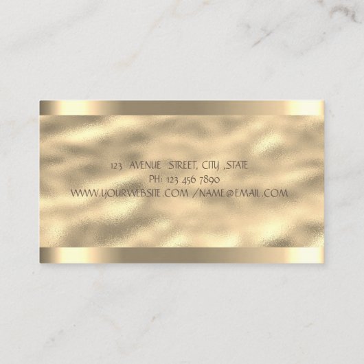 Weißer Lotus Gold Streifen Rose Holografischer Tin Visitenkarte (Rückseite)