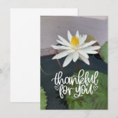 Weißer Lotus im Teich danke Karte (Vorne/Hinten)