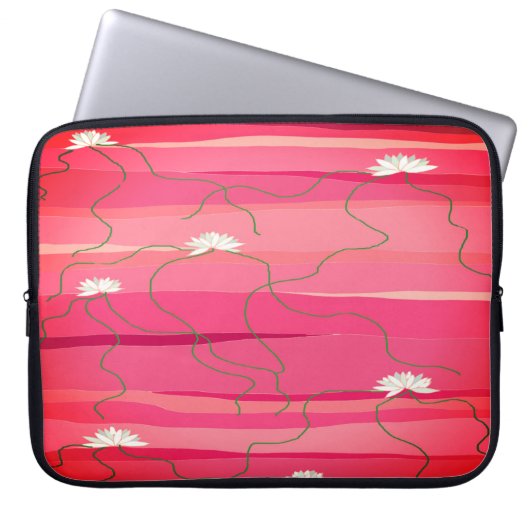 Weißer Lotus-Laptop Laptopschutzhülle (Vorderseite)