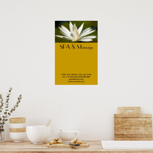 Weißer Lotus Poster (Küche)