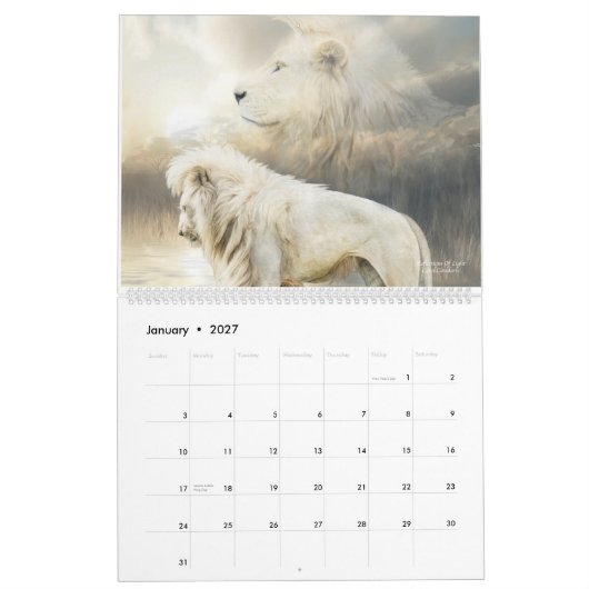 Weißer Löwe-Kunst-Kalender 2015 Kalender (Jan 2027)