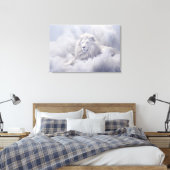 Weißer Löwe von Juda Leinwanddruck (Insitu (Schlafzimmer))