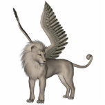 Weißer Löwe (Winged) Freistehende Fotoskulptur<br><div class="desc">Stehendes stolzes, Flügel hielt Hoch, das dieser König der Tiere den Mut und die Ausdauer illustriert, es erfordert, um den Titel König wirklich zu verdienen.</div>