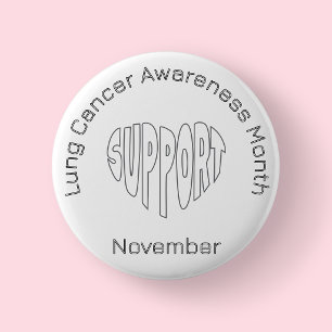 Weißer Lungenkrebs-Bewusstseinsmonat - November Button