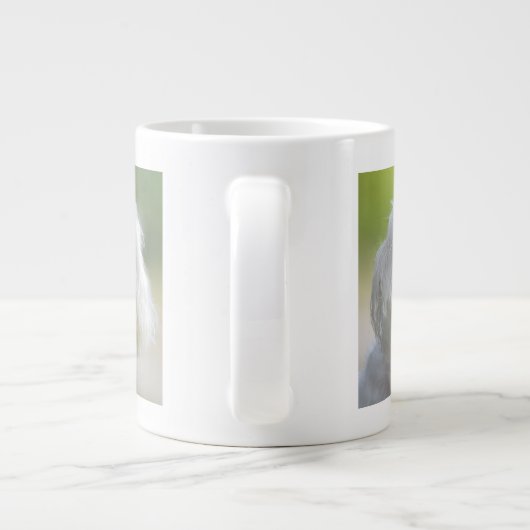 Weißer Malteser Hund Jumbo-Tasse (Rückseite)