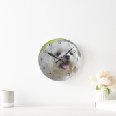Weißer Malteser Hund Runde Wanduhr (Zuhause)