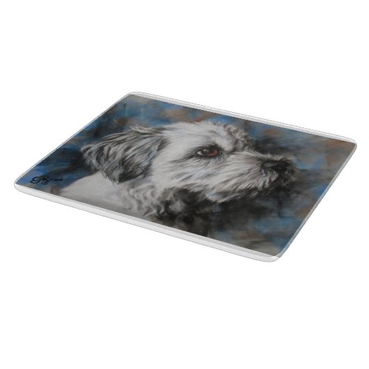 Weißer Malteser/Shih Tzu Flusshund Schneidebrett (Ecke)