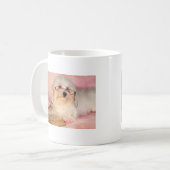 Weißer maltesischer Hund Kaffeetasse (Vorderseite Links)