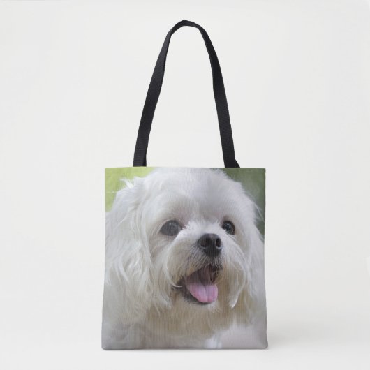 Weißer maltesischer Hund Tasche (Vorderseite)