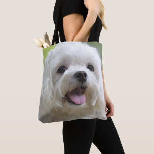Weißer maltesischer Hund Tasche