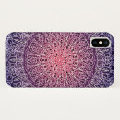 Weißer Mandala auf lila Hintergrund Case-Mate iPhone Hülle (Rückseite (Horizontal))