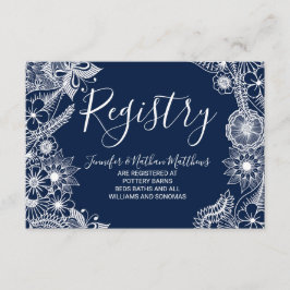 Weißer Marine-Blau-illustrativer Begleitkarte