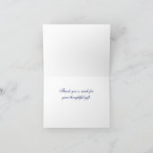 Weißer Marine-Kreis-Monogramm-Schriftart DIY BG Dankeskarte (Innenseite)