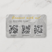 Weißer Marmor 3 QR-Code Multi-Social Visitenkarte (Vorderseite)