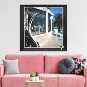 Weißer Marmor - Abstrakte schwarze Blüte Leinwanddruck (Insitu (Wohnzimmer))