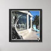 Weißer Marmor - Abstrakte schwarze Blüte Leinwanddruck (Vorderseite)