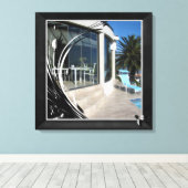 Weißer Marmor - Abstrakte schwarze Blüte Leinwanddruck (Insitu (Holzboden))