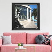 Weißer Marmor - Abstrakte schwarze Blüte Leinwanddruck (Insitu (Wohnzimmer))