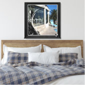 Weißer Marmor - Abstrakte schwarze Blüte Leinwanddruck (Insitu (Schlafzimmer))