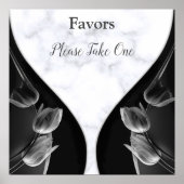 Weißer Marmor - Abstrakte schwarze Tulpen-Favorite Poster (Vorne)