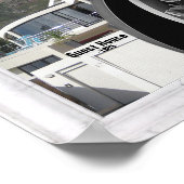 Weißer Marmor - Abstrakte schwarze Tulpen Poster (Ecke)