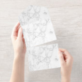 Weißer Marmor All-in-One-Einladung (Abreißstreifen)