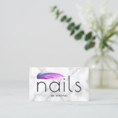 Weißer Marmor aus lila Nagellack Visitenkarte (Stehend Vorderseite)