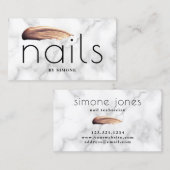 Weißer Marmor aus weißem Marmor mit goldenem Nagel Visitenkarte (Vorne/Hinten)