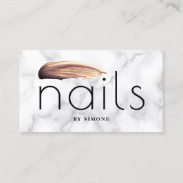 Weißer Marmor aus weißem Marmor mit goldenem Nagel Visitenkarte