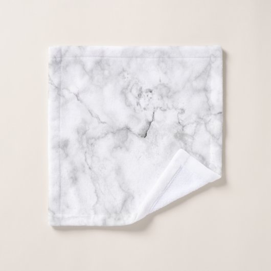 Weißer Marmor Badhandtuch Set (Waschlappen)