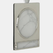 Weißer Marmor Banner-Ornament Silber (Rechts)