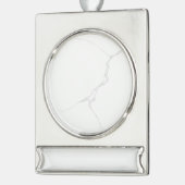 Weißer Marmor Banner-Ornament Silber (Links)