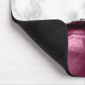 Weißer Marmor Burgundy Silver Agate Mousepad (Ecke)