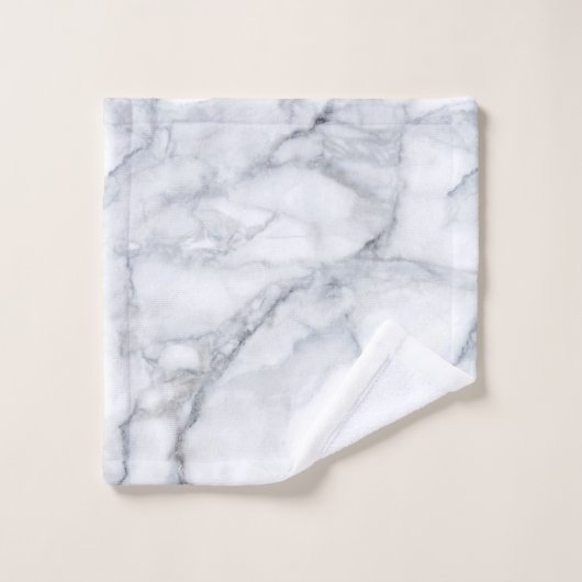 Weißer Marmor Carrara Calacatta Textur Badhandtuch Set (Waschlappen)