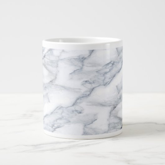 Weißer Marmor Carrara Calacatta Textur Jumbo-Tasse (Vorderseite)